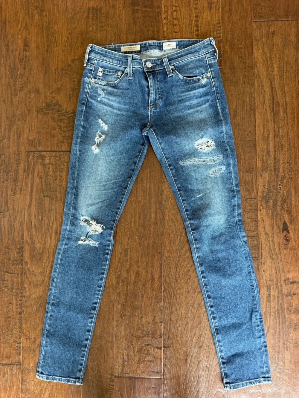 AG Adriano Goldschmied Legging Ankle Women's Distressed Blue Jeans